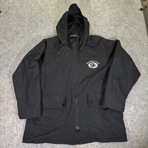 VTG Boar's Head Jacket Men's XL Made in USA Sportsmaster Zip Black New York Deli